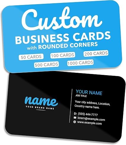 Custom Rounded Corner Business Cards – Premium 16PT Cardstock (Bundle of 10)