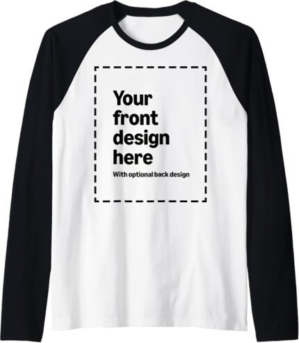 Custom Raglan Baseball T-Shirt – Personalized Front & Back Print with Photo, Logo or Text 10-Item Bundle